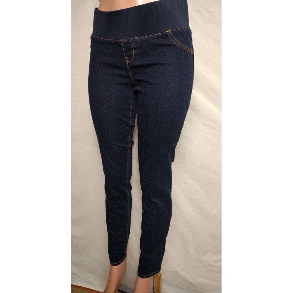 Old Navy Women Maternity Skinny Low Panels Pull On Denim Jeans Blue Size 8 - Picture 1 of 15